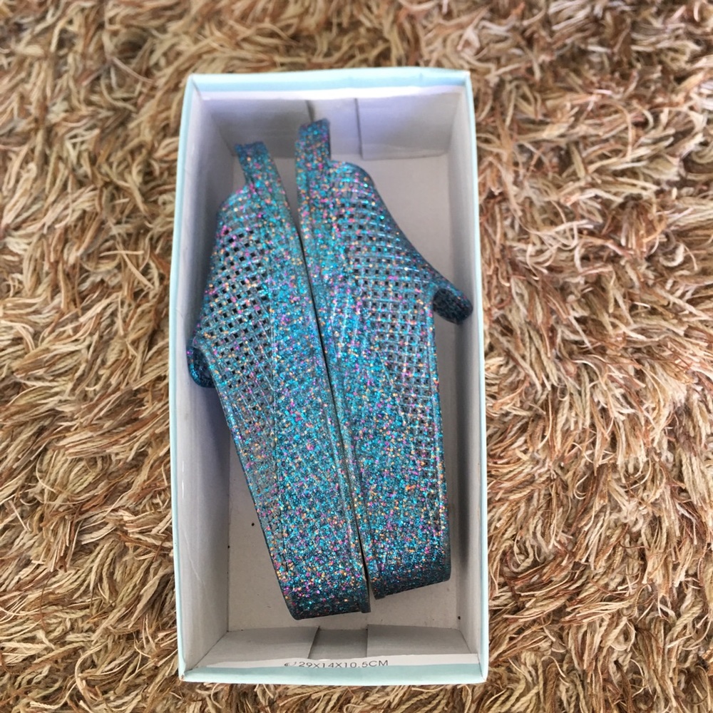 🧿SOLD🧿Jeffrey Campbell Blue Glitter Jellies